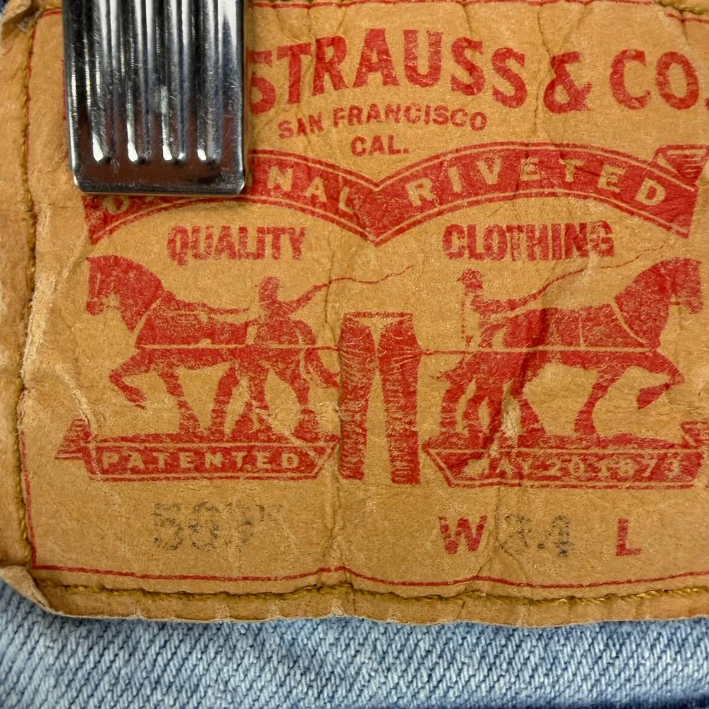 Levis 569 Loose Straight Denim Shorts Mens W34 Light Wash Blue 35569-0385